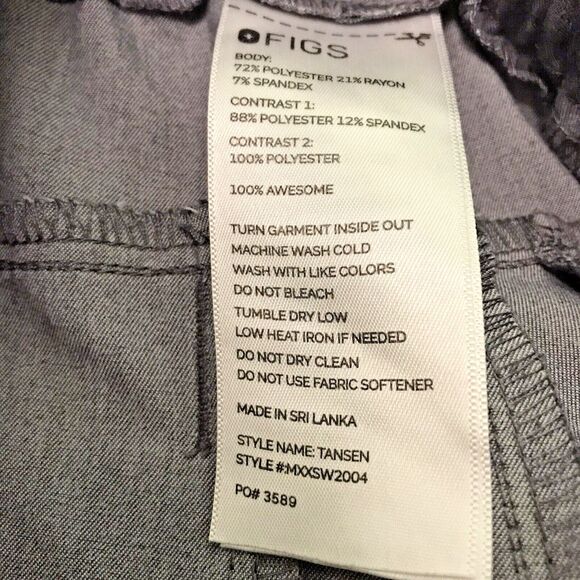 FIGS Technical Collection Scrubs Graphite Gray Men's Medium Tansen Pant 5 Pocket - Picture 5 of 11